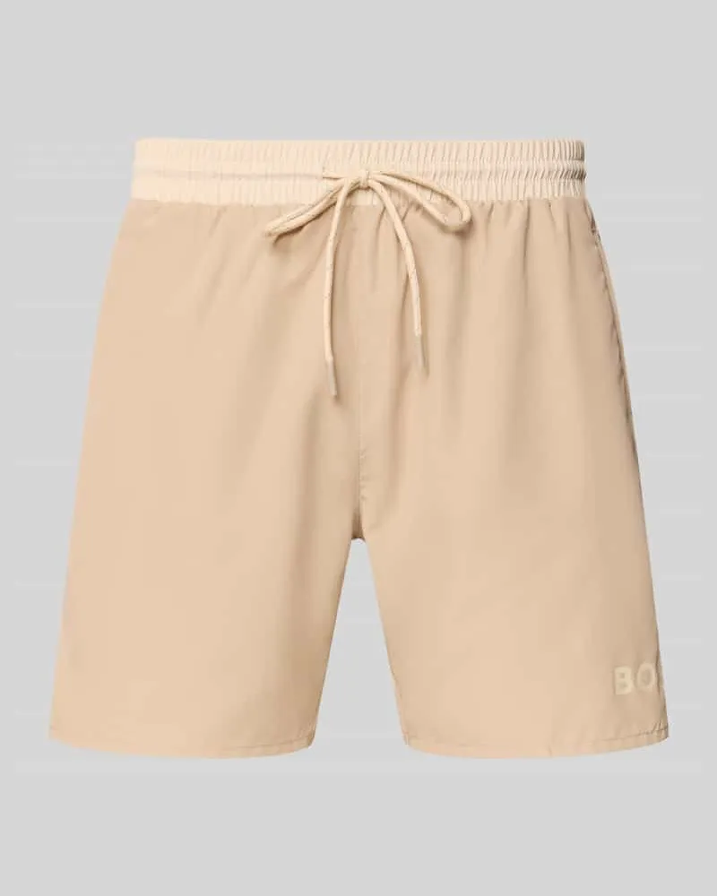HUGO BOSS Badeshorts mit Kontrast-Logo Modell 'STARFISH Sand