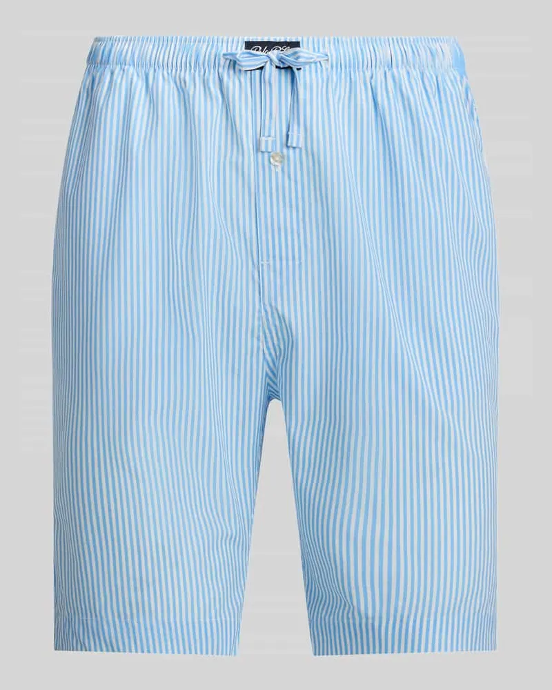 Ralph Lauren Pyjamashorts mit Tunnelzug aus reiner Baumwolle Hellblau