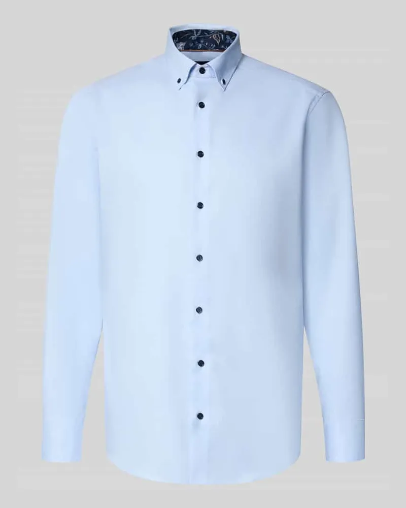 Olymp Modern Fit Businesshemd aus reiner Baumwolle Bleu