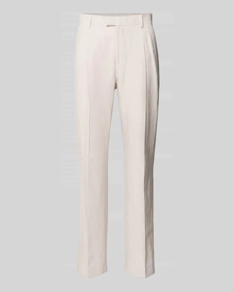 McNeal Anzughose aus Leinen-Mix mit Bügelfalten Beige