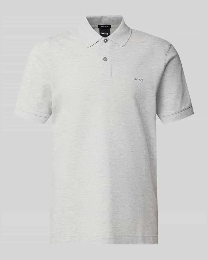 HUGO BOSS Regular Fit Poloshirt aus reiner Baumwolle Modell 'PALLAS Hellgrau