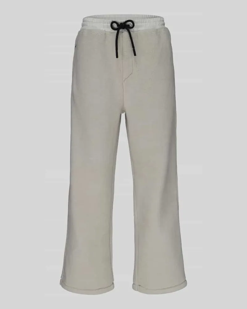HUGO BOSS Regular Fit Sweathose mit Fleece-Struktur Offwhite