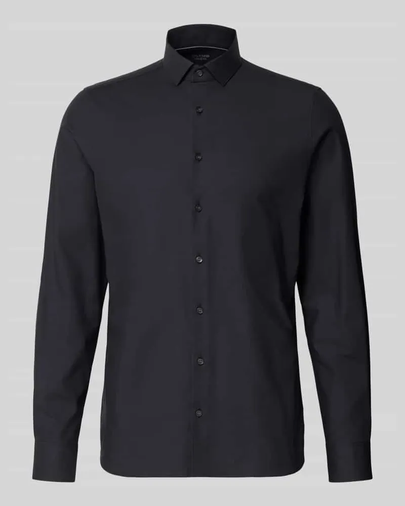 Olymp Slim Fit Businesshemd aus Baumwoll-Mix Black