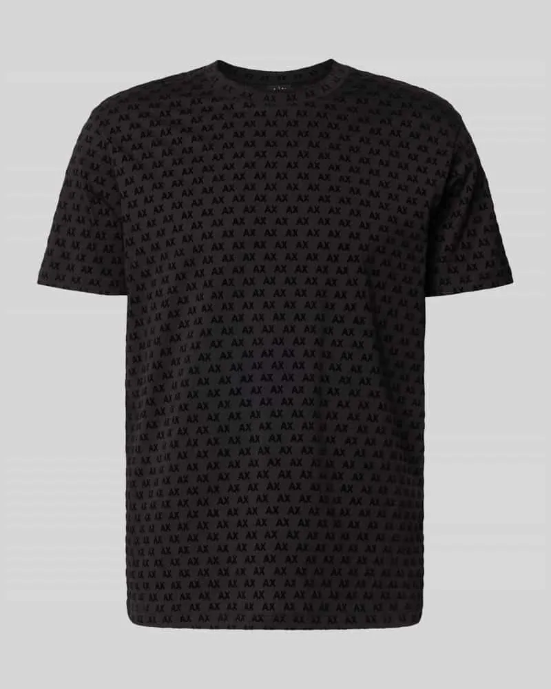 Armani Exchange Regular Fit T-Shirt mit Allover-Print Black