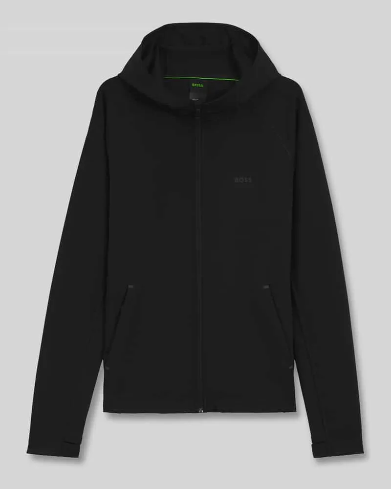 HUGO BOSS Regular Fit Trainingsjacke aus schnell trocknendem Gewebe Modell 'SICON ACTIVE Black