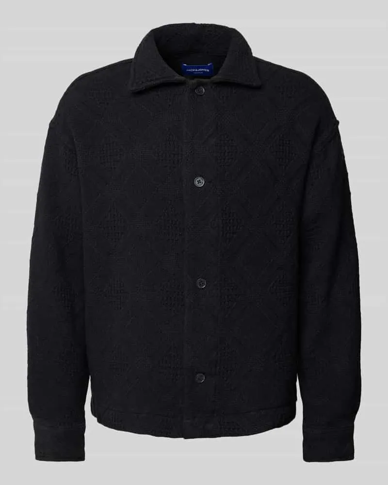 Jack & Jones Regular Fit Freizeithemd mit Strukturmuster Modell 'GREENPOINT Black