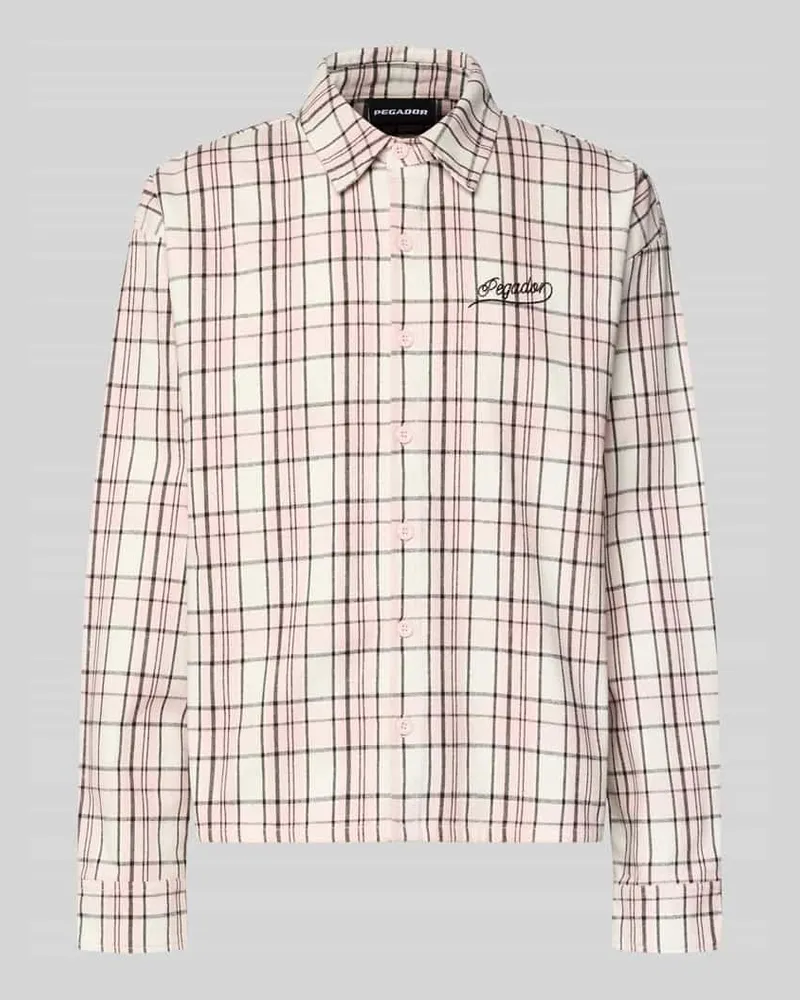 PEGADOR Oversized Freizeithemd mit Label-Stitching Modell 'Soglio Pink