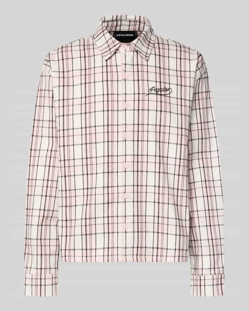 PEGADOR Oversized Freizeithemd mit Label-Stitching Modell 'Soglio Pink