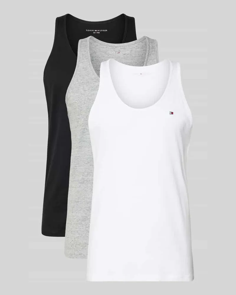 Tommy Hilfiger Regular Fit Tank Top im 3er-Pack aus reiner Baumwolle Weiss