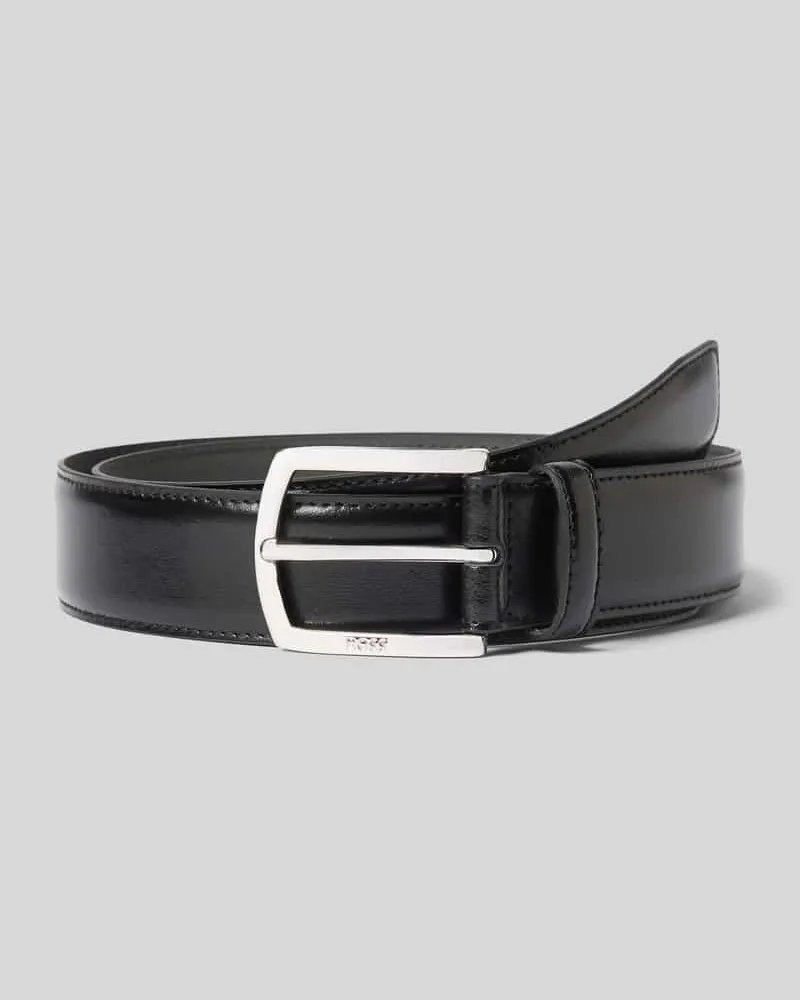 HUGO BOSS Ledergürtel mit Logo-Schliesse Black