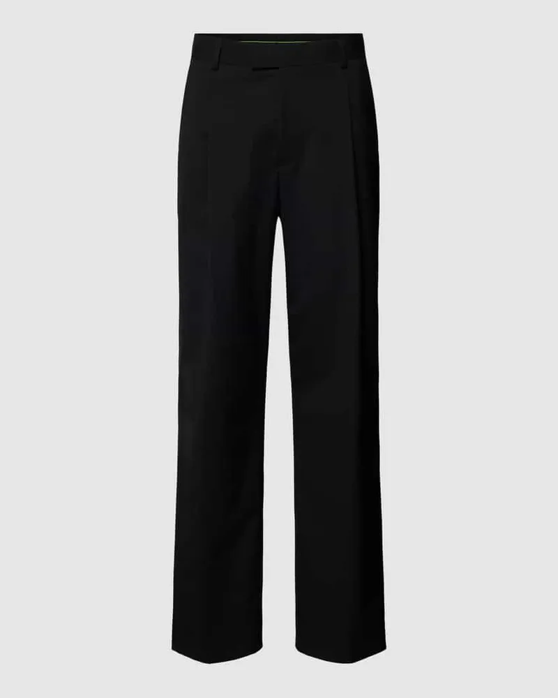 McNeal Regular Fit Anzughose mit Bundfalten Black