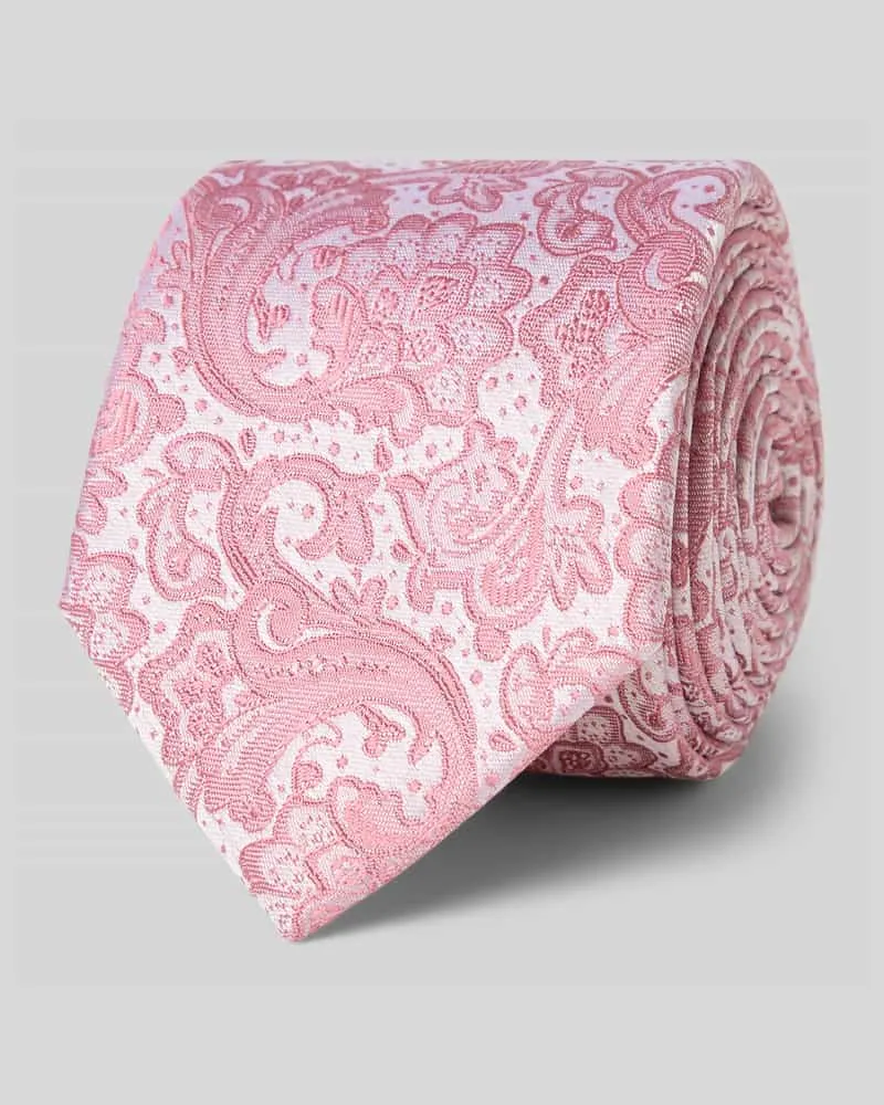 Monti Krawatte aus Seide mit Paisley-Muster (6 cm Hellrot