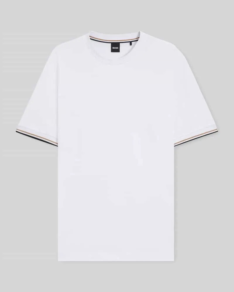 HUGO BOSS Regular Fit T-Shirt aus reiner Baumwolle Weiss