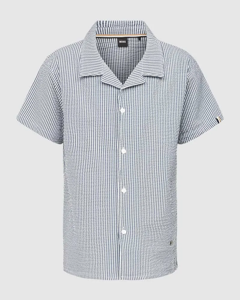 HUGO BOSS Freizeithemd mit Streifenmuster Marine