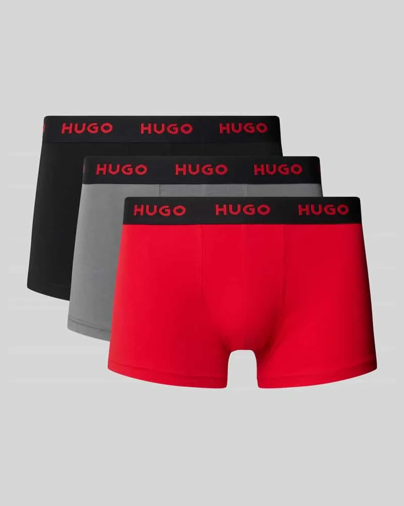 HUGO BOSS Regular Fit Trunks aus Baumwoll-Mix im 3er-Pack Black