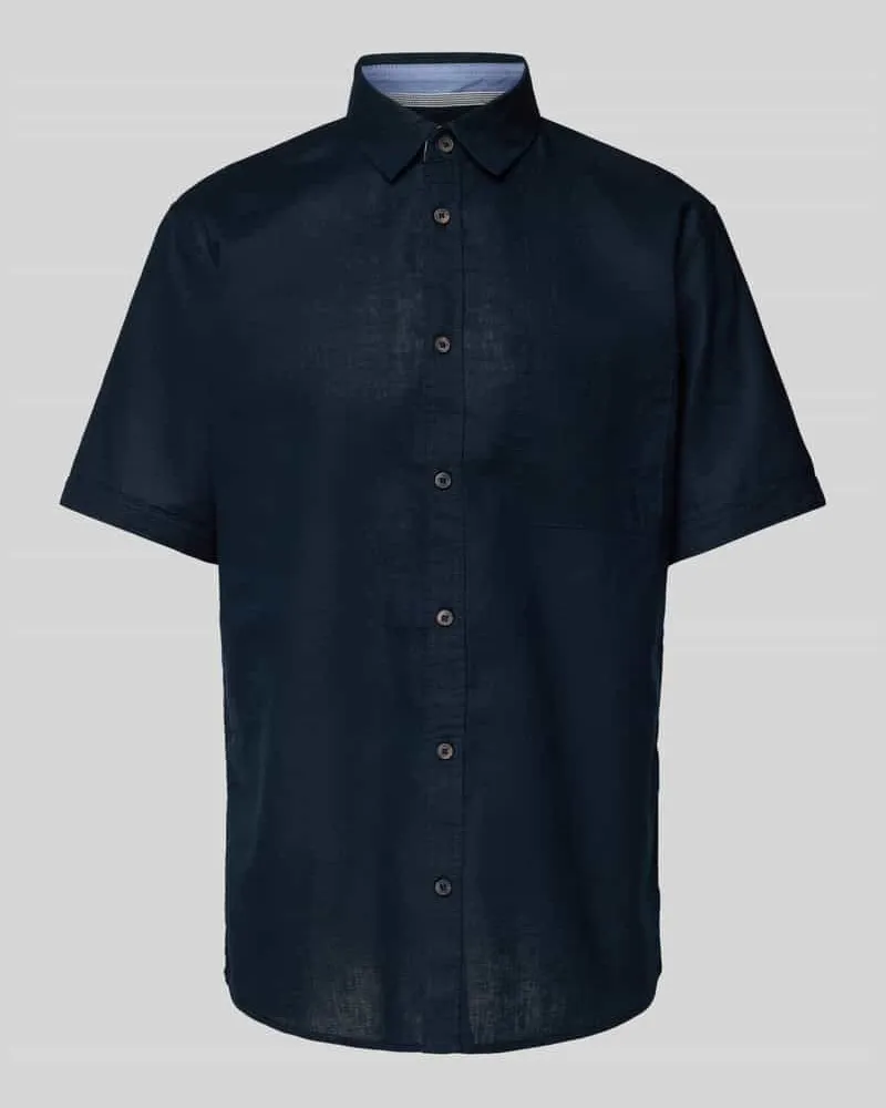 Tom Tailor Regular Fit Leinenhemd mit kurzem Arm 