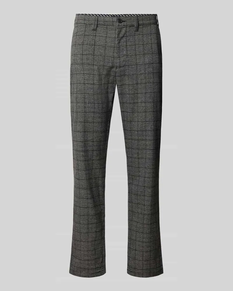 Christian Berg Slim Fit Chino aus elastischem Viskose-Mix mit Gürtelschlaufen Black