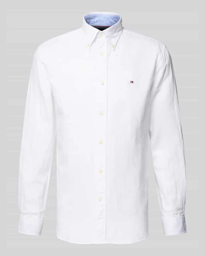 Tommy Hilfiger Regular Fit Freizeithemd aus Baumwoll-Leinen-Mix 
