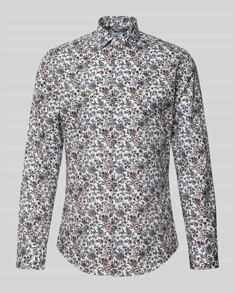 Seidensticker Slim Fit Business Hemd aus Baumwolle mit Kentkragen Oliv