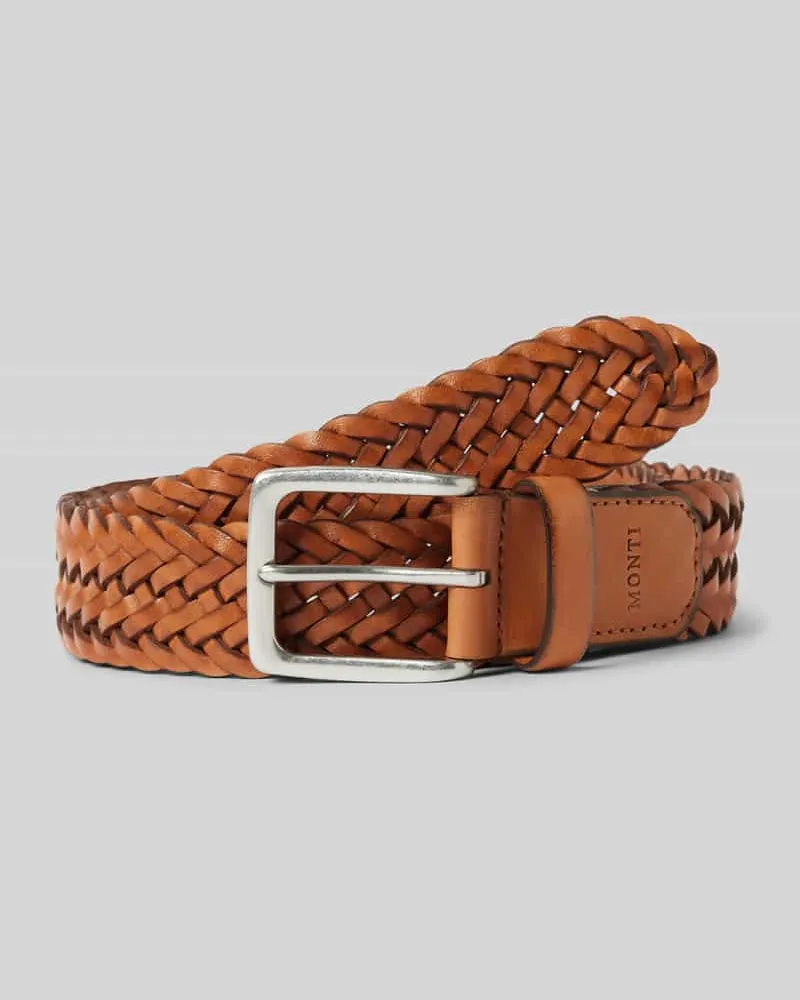 Monti Ledergürtel in Flecht-Optik Modell 'ALBANY Cognac