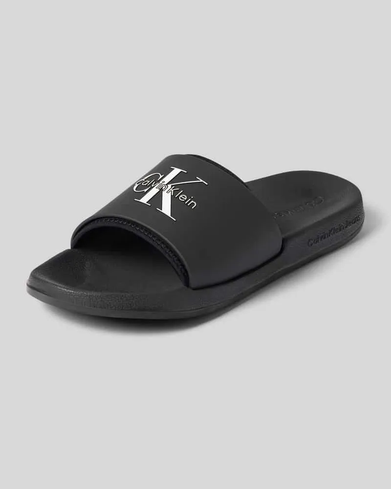 Calvin Klein Badeschuhe mit Label-Prägung Black