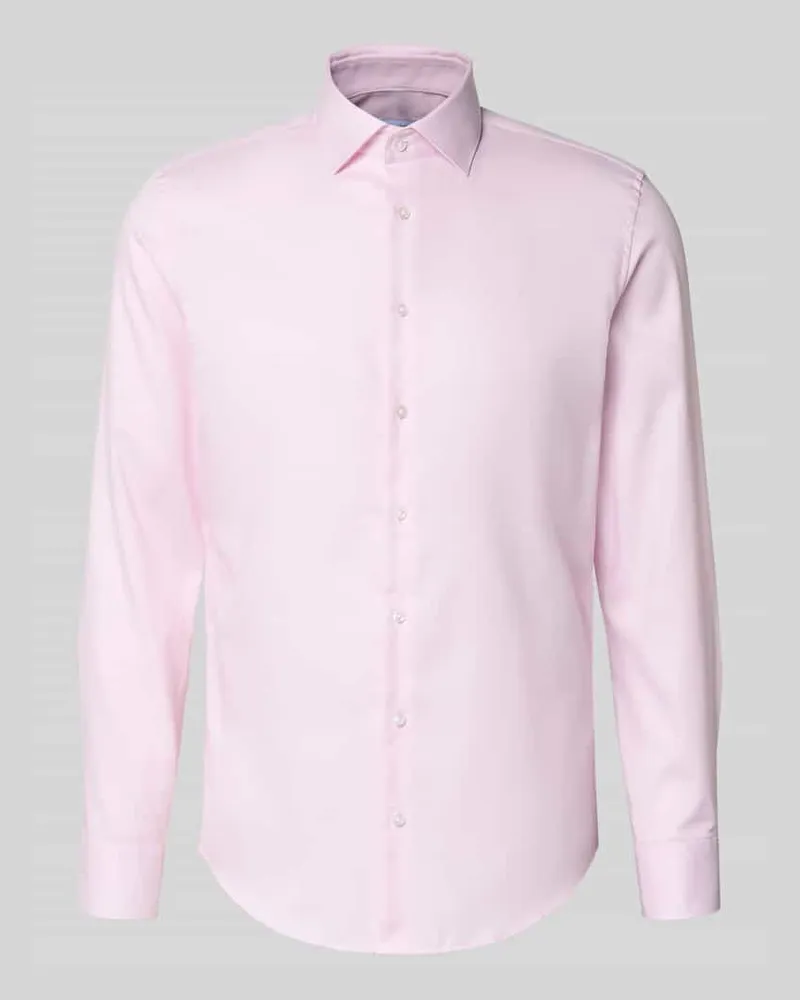 Seidensticker Slim Fit Business-Hemd aus Baumwolle mit Kentkragen Rose