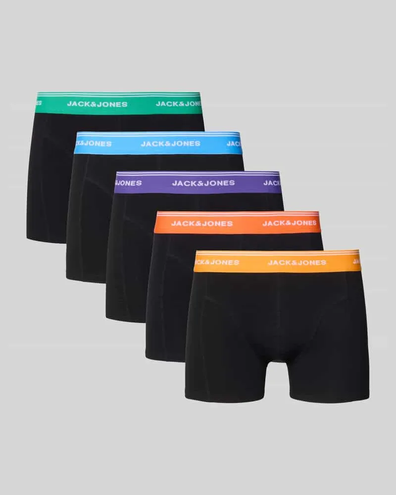 Jack & Jones Trunks mit elastischem Bund im 5er-Pack Modell 'DAWSON Black