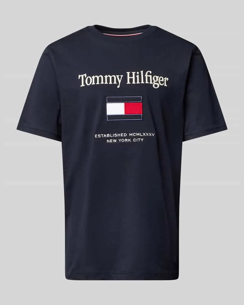 Tommy Hilfiger Regular Fit T-Shirt aus reiner Baumwolle Marine