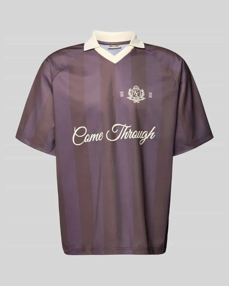 Only & Sons Loose Fit Poloshirt mit Motiv-Print Modell 'ZIDAN Dunkelbraun