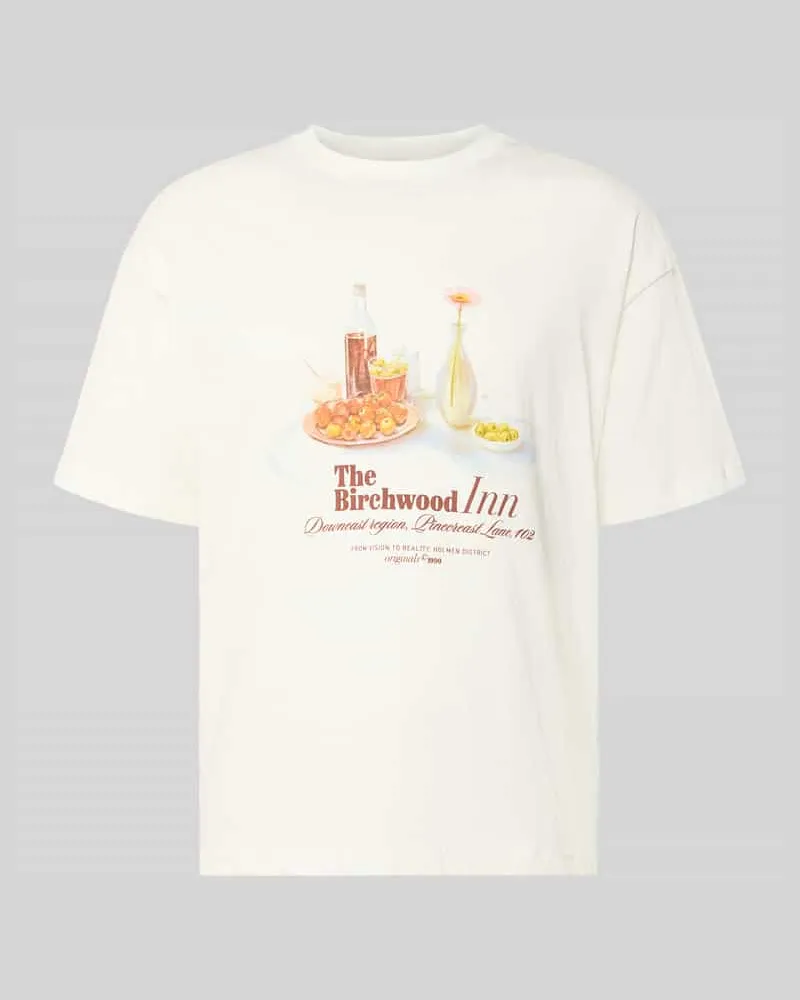 Jack & Jones T-Shirt mit Rundhalsausschnitt Weiss