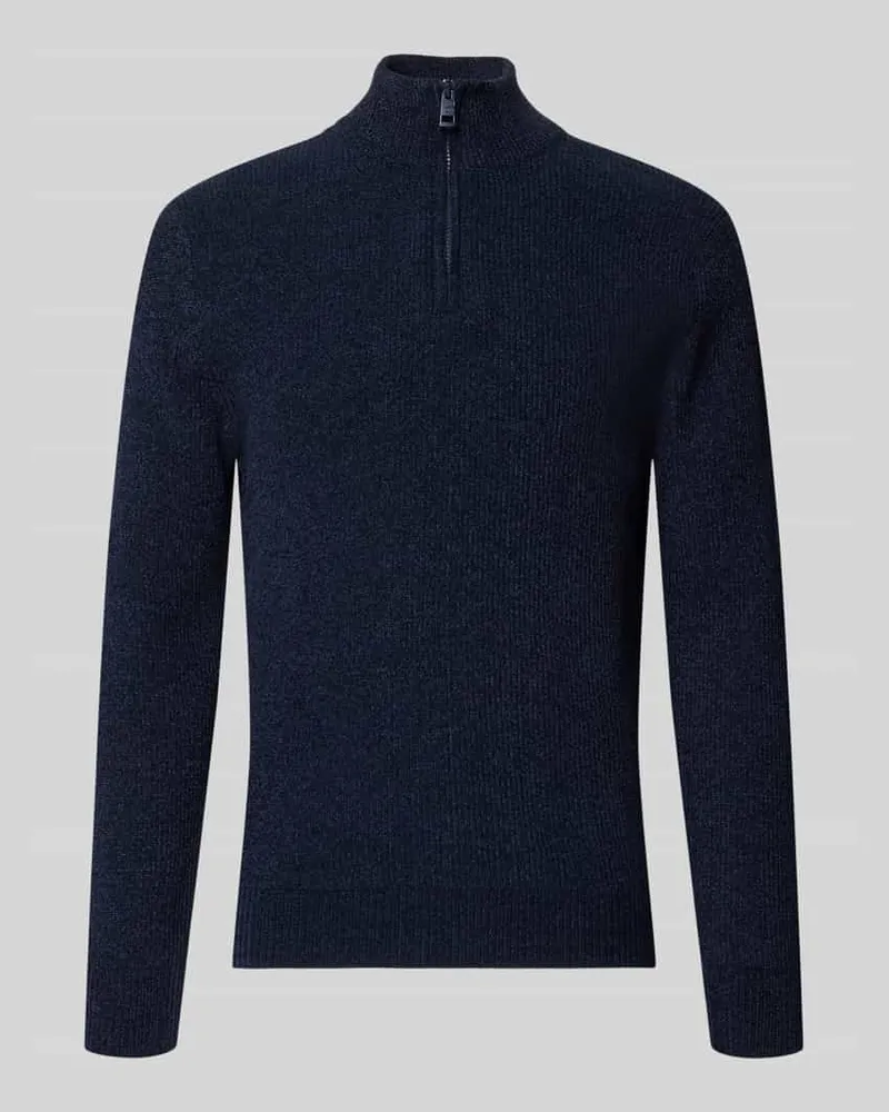 Tom Tailor Regular Fit Troyer aus Baumwoll-Mix Marine