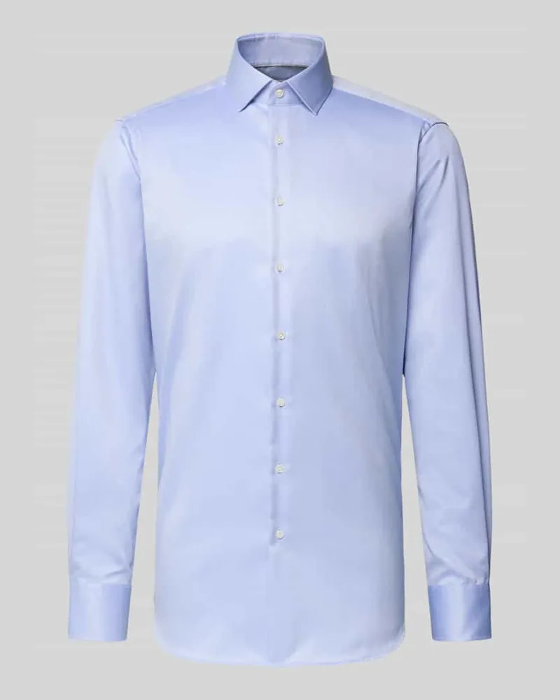 Christian Berg Regular Fit Businesshemd Extralang mit Haikragen Bleu