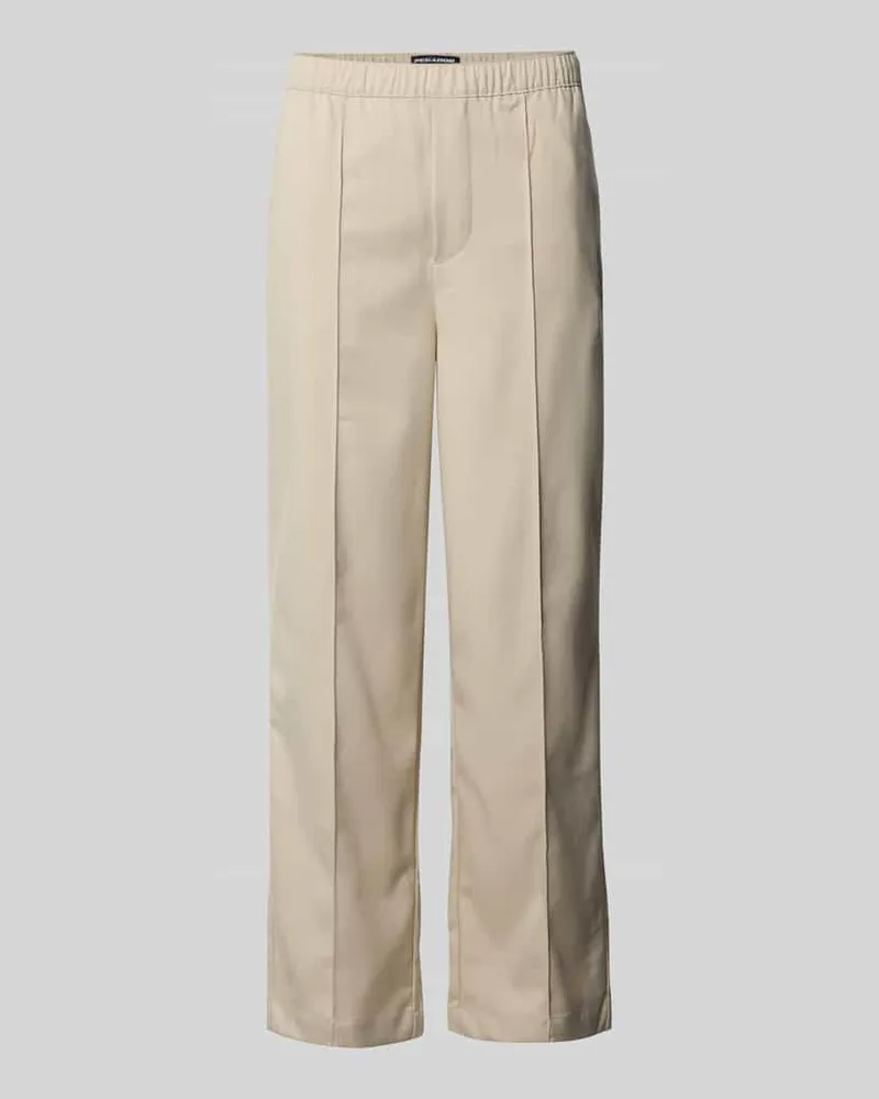 PEGADOR Wide Leg Stoffhose mit fixierten Bügelfalten Modell 'Belds Offwhite