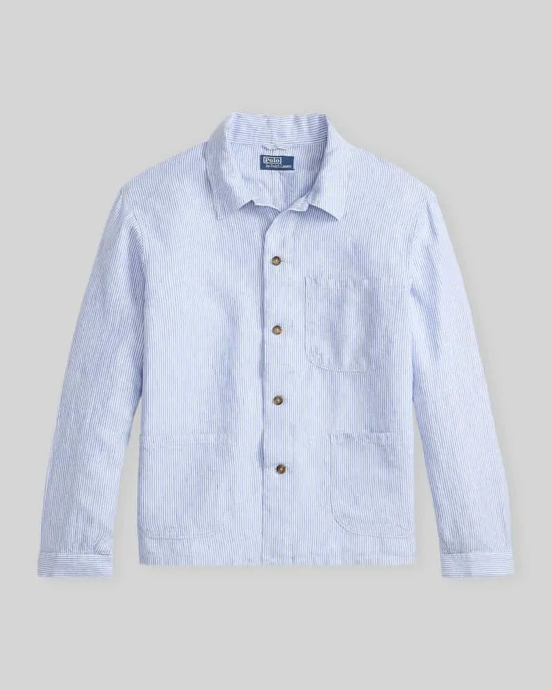 Ralph Lauren Regular Fit Freizeithemd aus reinem Leinen Hellblau