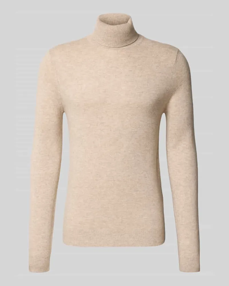 McNeal Regular Fit Rollkragenpullover mit elastischen Abschlüssen Kitt