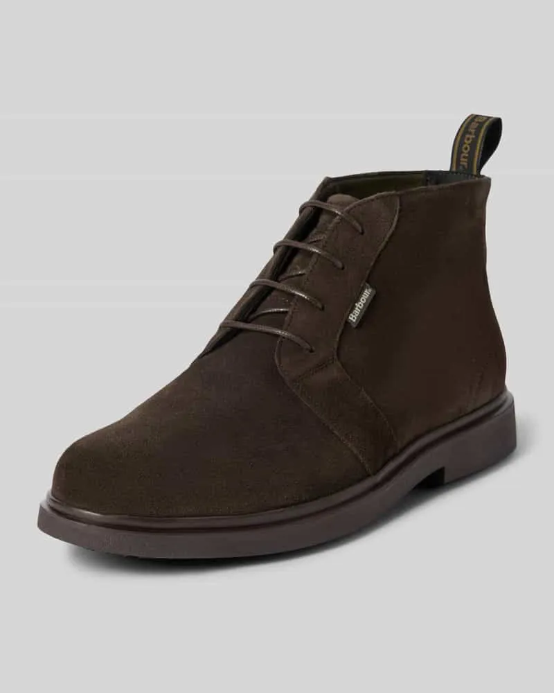 Barbour Schnürboots aus Veloursleder Dunkelbraun