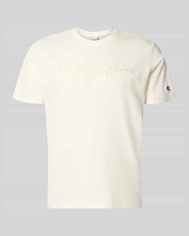 Champion T-Shirt mit Label-Stitching mit Rundhalsausschnitt Offwhite