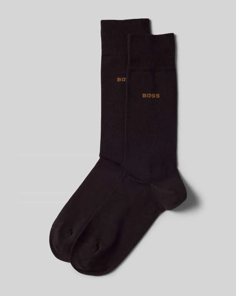 HUGO BOSS Socken aus Baumwoll-Mix im 2er-Pack Mittelbraun