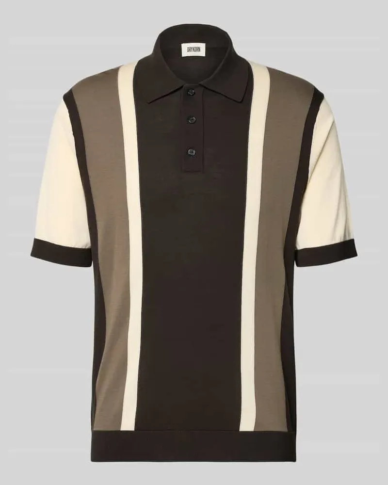 Drykorn Regular Fit Poloshirt im Allover-Look Modell 'TAMIAN Dunkelbraun