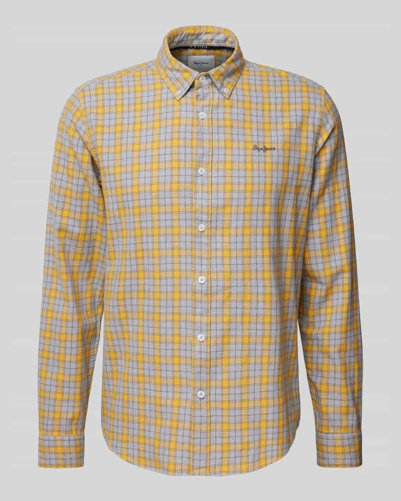 Pepe Jeans Regular Fit Freizeithemd mit Button-Down-Kragen Modell 'ARCHIE Gelb