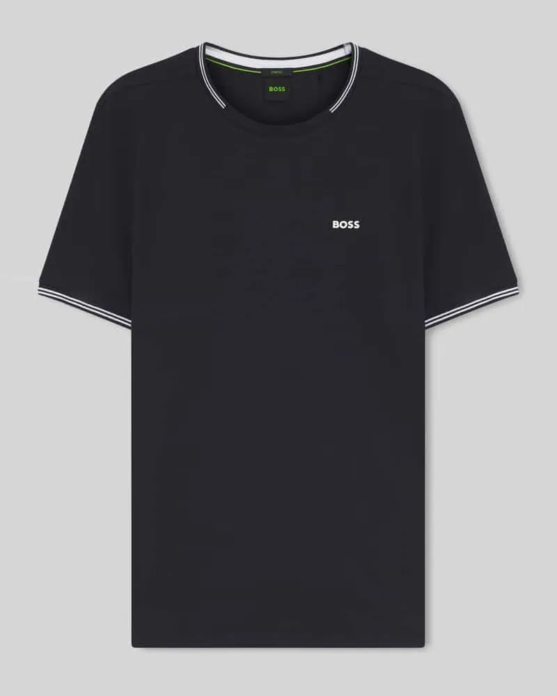 HUGO BOSS Regular Fit T-Shirt aus Baumwoll-Mix Modell 'TAUL Dunkelblau