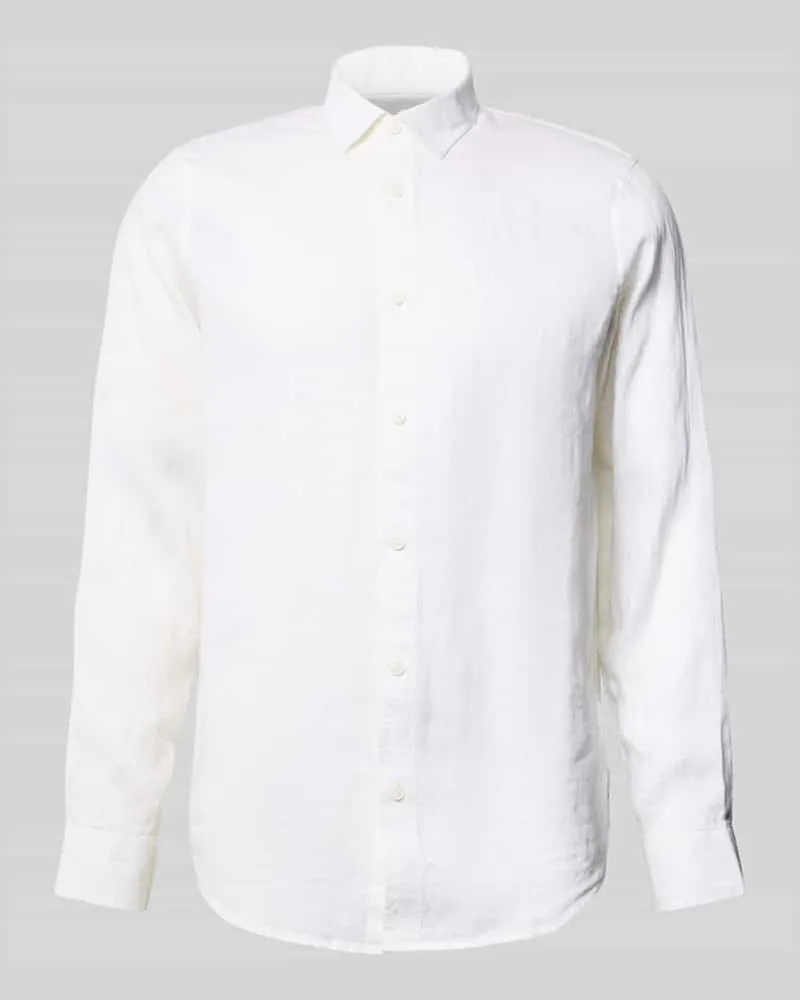 Armani Exchange Regular Fit Freizeithemd aus reinem Leinen 