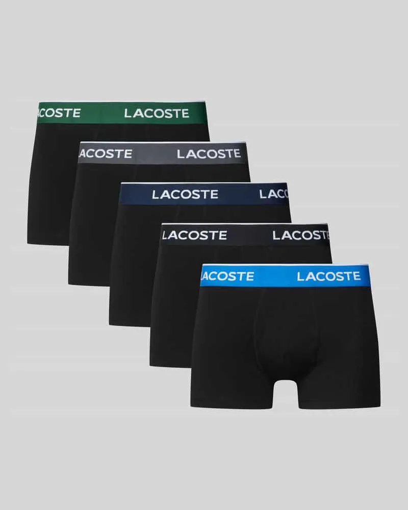 Lacoste Slim Fit Trunks aus Baumwoll-Mix im 5er-Pack Black