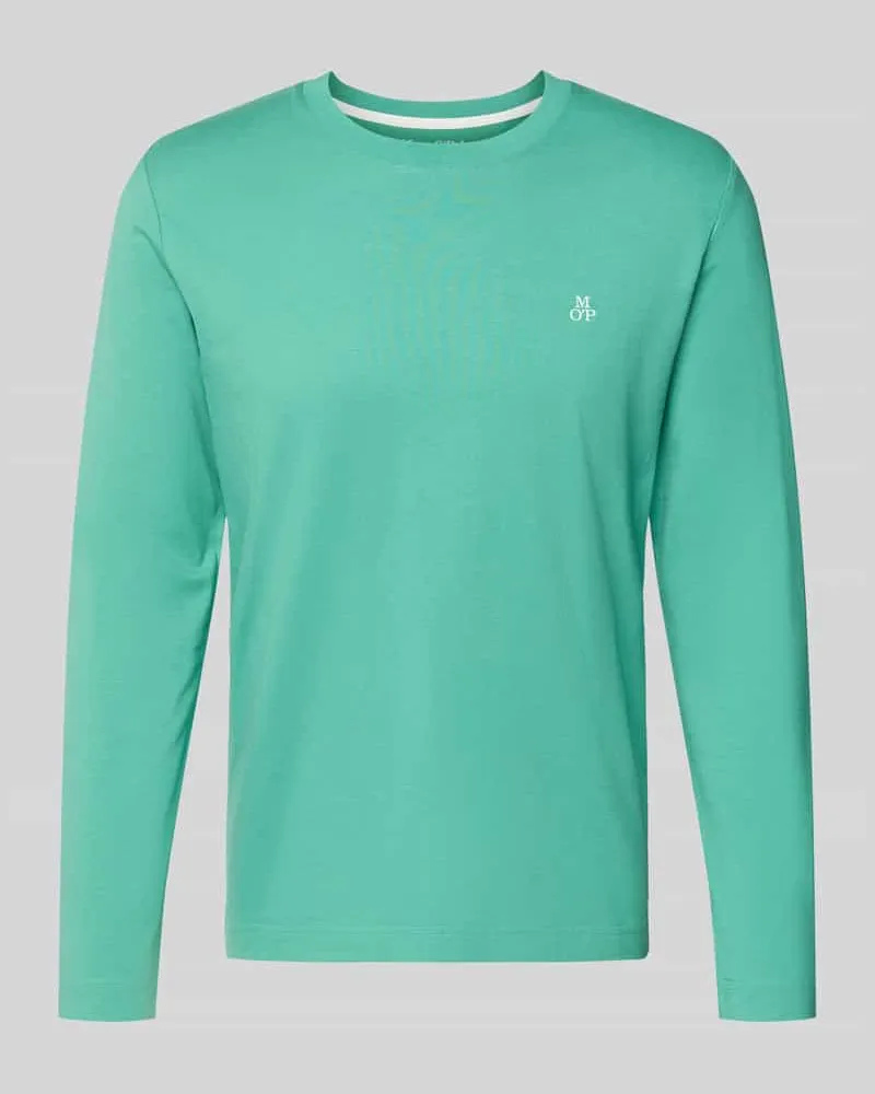 Marc O'Polo Shaped Fit Langarmshirt aus reiner Baumwolle Gruen