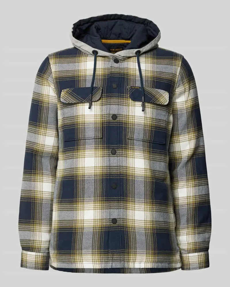 PME Legend Hemdjacke mit Druckknopfleiste Dunkelblau