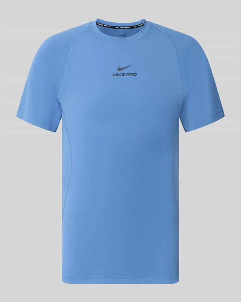 Nike Slim Fit Sport-T-Shirt mit Label-Print Modell 'Pro Blau