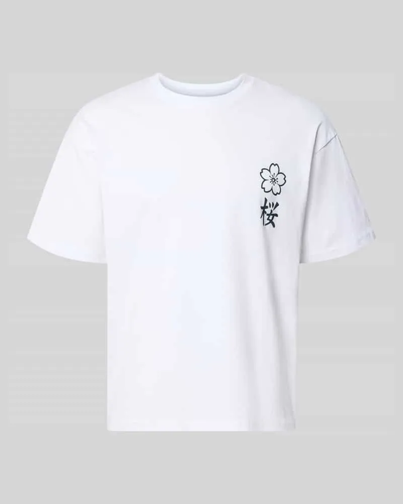 Jack & Jones Relaxed Fit T-Shirt aus reiner Baumwolle Modell "DYLAN Offwhite