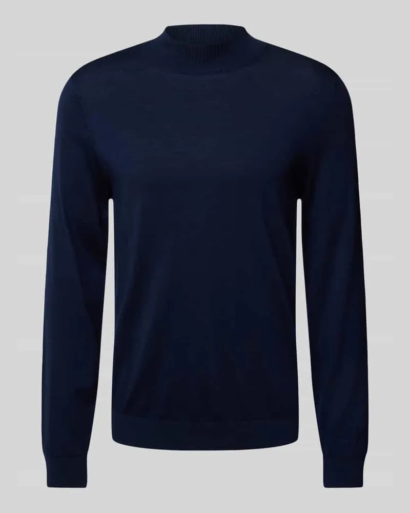 Selected Strickpullover mit Stehkragen Modell 'TRAY Dunkelblau