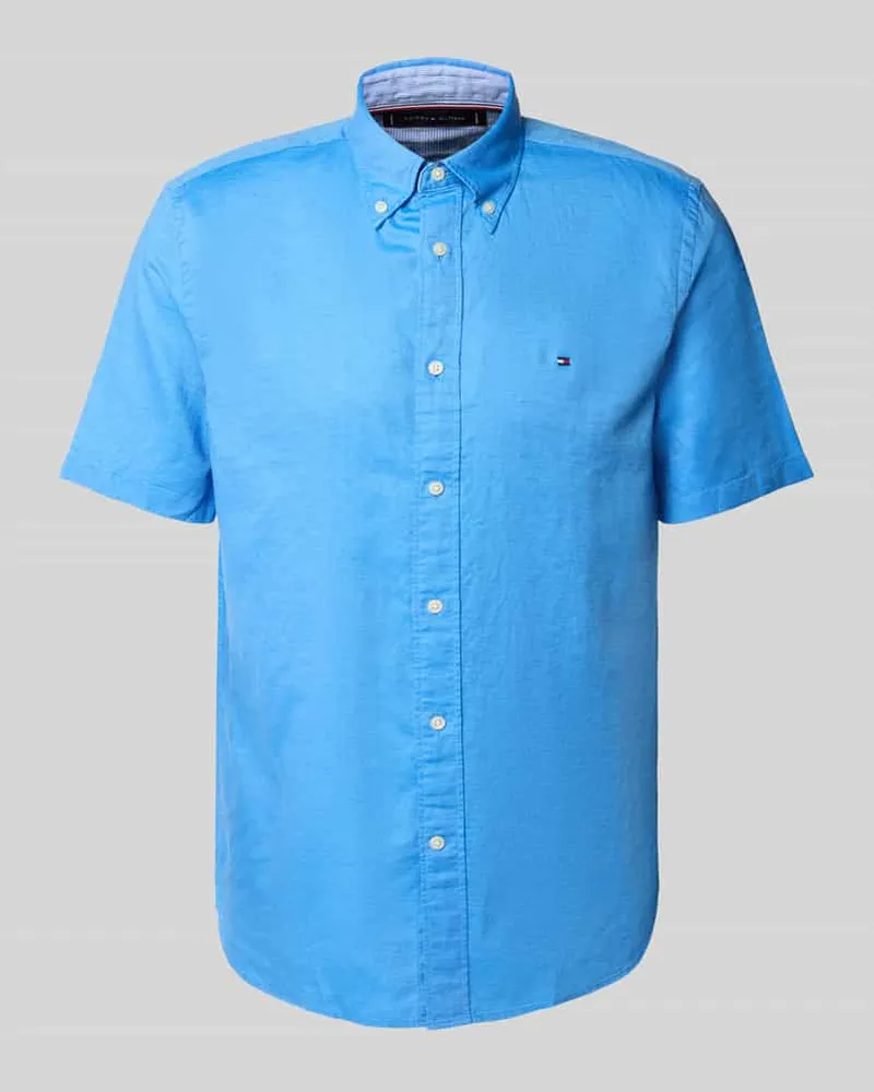 Tommy Hilfiger Regular Fit Freizeithemd aus Baumwoll-Leinen-Mix 