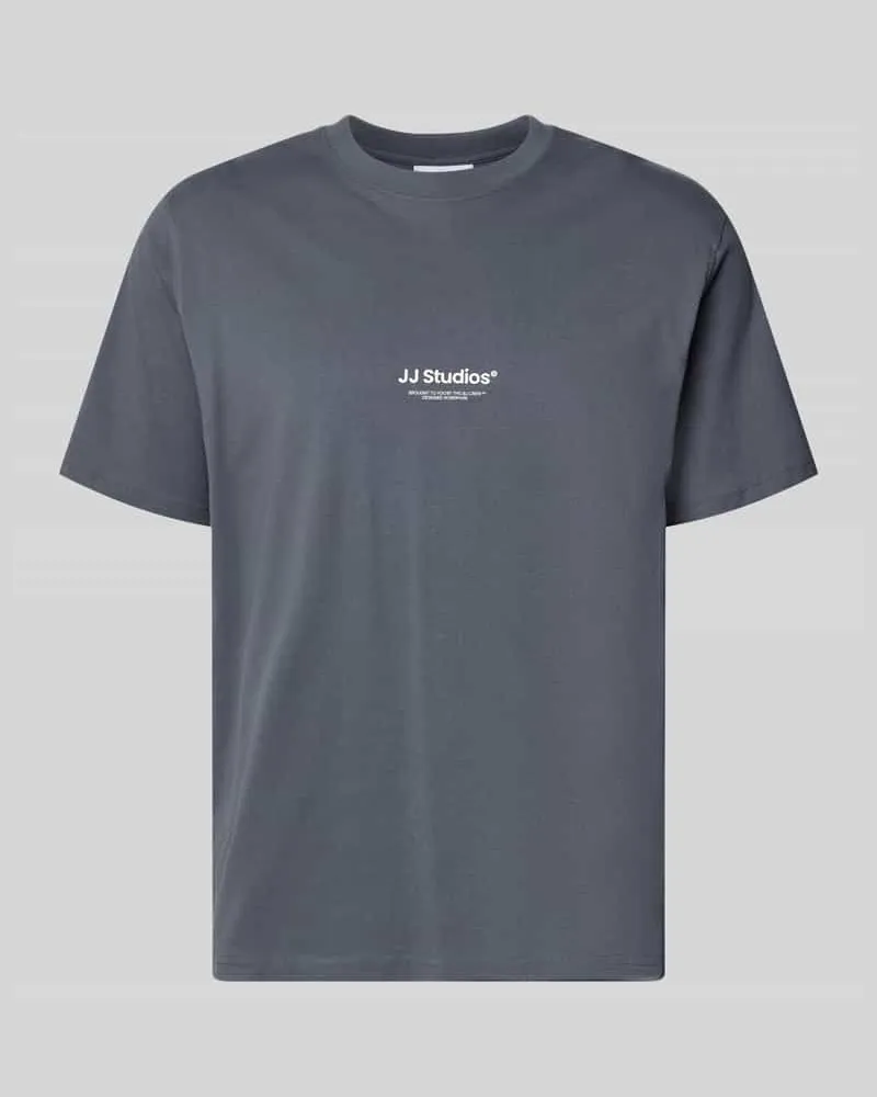 Jack & Jones Regular Fit T-Shirt mit Logo-Print Modell 'Soho Hellgrau